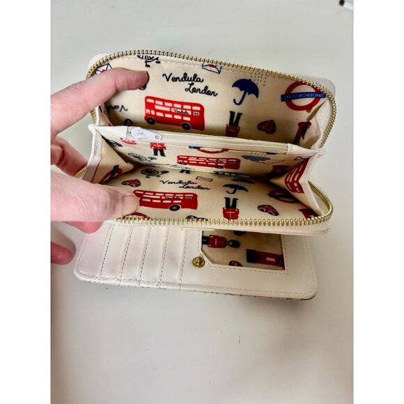 Vendula London The Biscuit Shop Zippered Wallet Cat Tea Coffee Vegan Leather - Picture 7 of 9